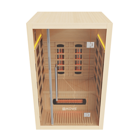 Empire Kove 2-Person Infrared Sauna Cabin – Hemlock Wood, Glass Front, Bluetooth & Full Spectrum Heating | KOVE-INF2 Indoor Infrared Saunas Kove Designs