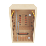 Empire Kove 2-Person Infrared Sauna Cabin – Hemlock Wood, Glass Front, Bluetooth & Full Spectrum Heating | KOVE-INF2 - Graded Item Indoor Infrared Saunas KOVE
