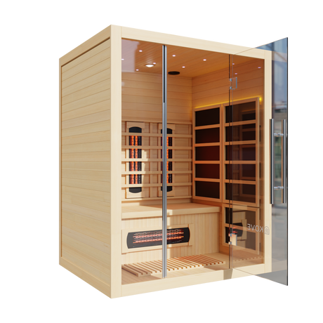 Empire Kove 3-Person Infrared Sauna Cabin – Hemlock Wood, Glass Front, Bluetooth & Full Spectrum Heating | KOVE-INF3 Indoor Infrared Saunas Kove Designs