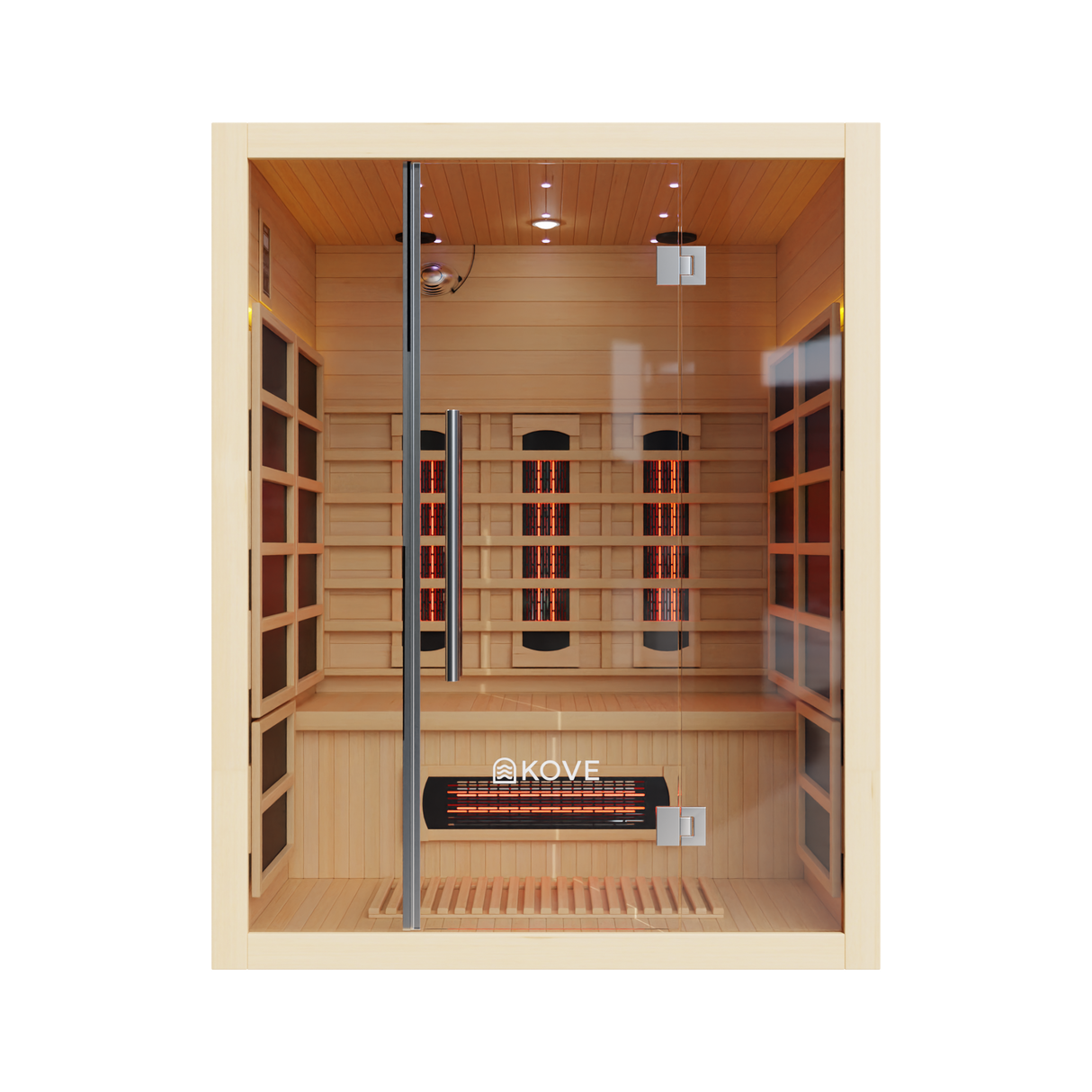 Empire Kove 3-Person Infrared Sauna Cabin – Hemlock Wood, Glass Front, Bluetooth & Full Spectrum Heating | KOVE-INF3 Indoor Infrared Saunas Kove Designs