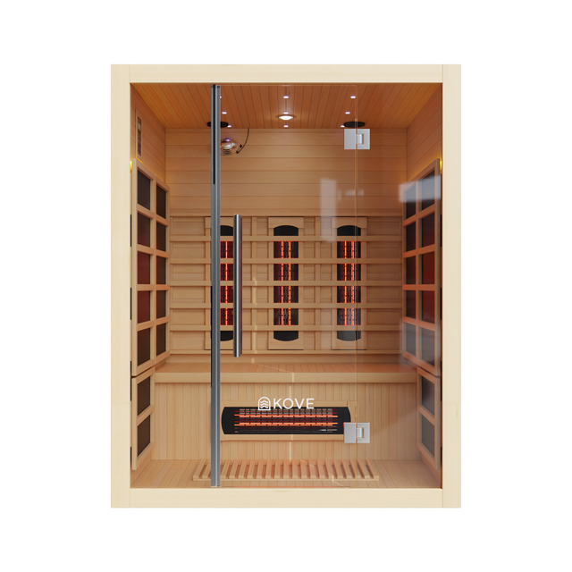 Empire Kove 3-Person Infrared Sauna Cabin – Hemlock Wood, Glass Front, Bluetooth & Full Spectrum Heating | KOVE-INF3 Indoor Infrared Saunas Kove Designs
