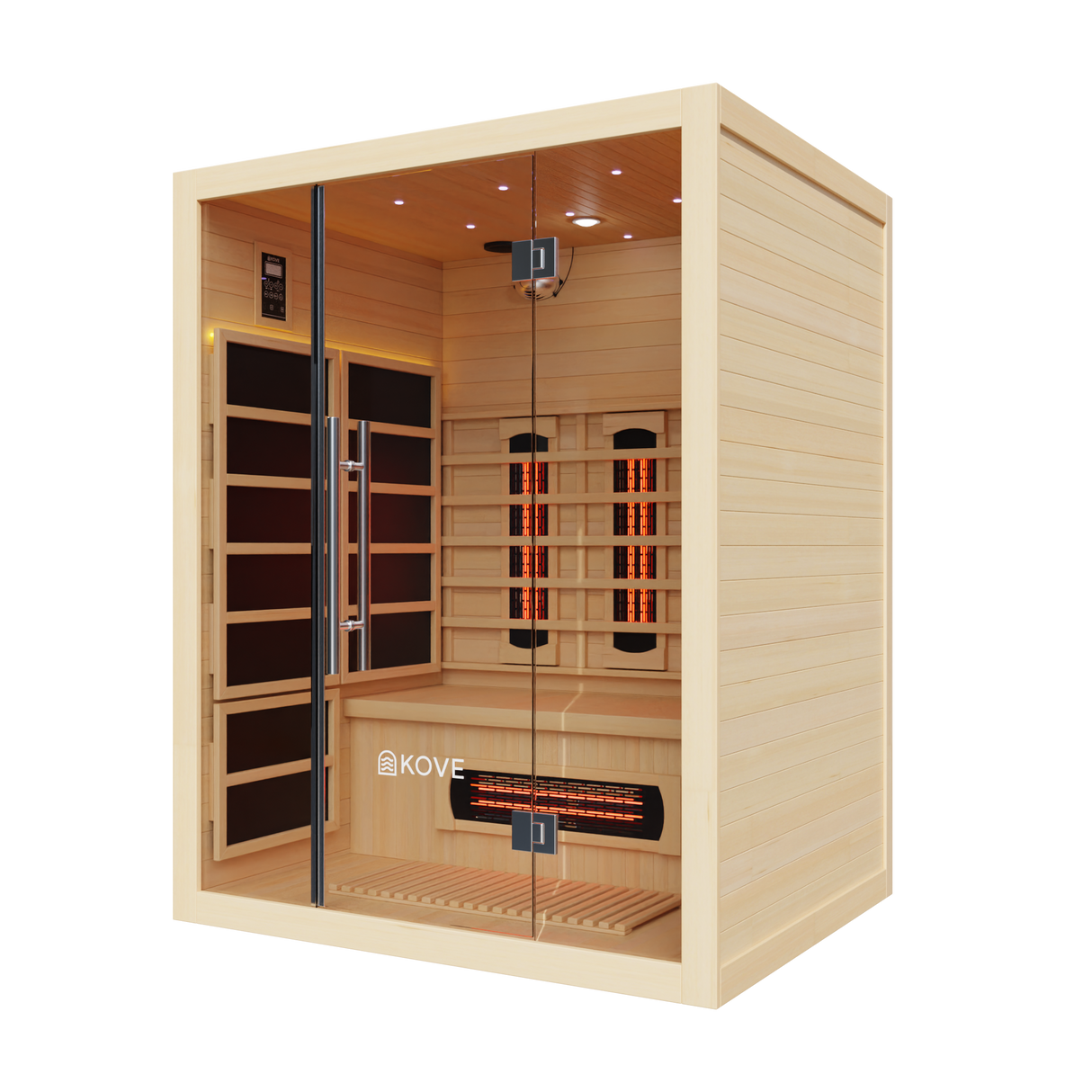 Empire Kove 3-Person Infrared Sauna Cabin – Hemlock Wood, Glass Front, Bluetooth & Full Spectrum Heating | KOVE-INF3 Indoor Infrared Saunas Kove Designs
