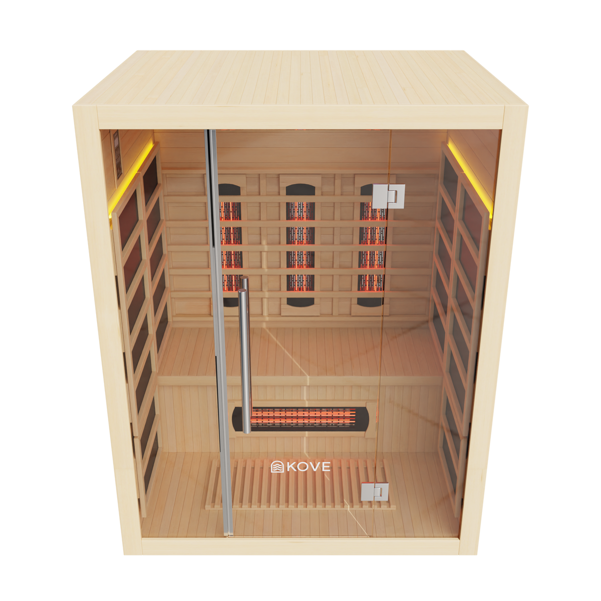 Empire Kove 3-Person Infrared Sauna Cabin – Hemlock Wood, Glass Front, Bluetooth & Full Spectrum Heating | KOVE-INF3 Indoor Infrared Saunas Kove Designs