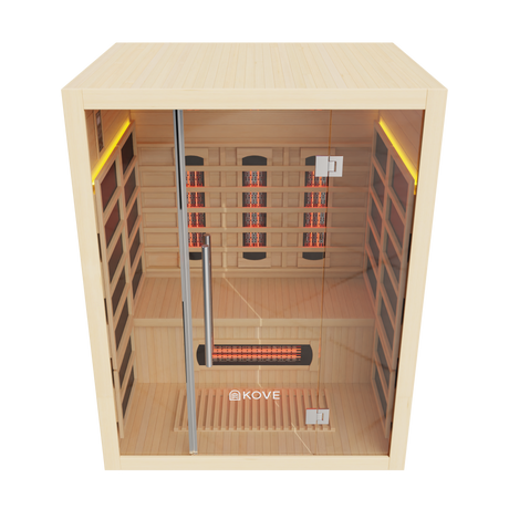 Empire Kove 3-Person Infrared Sauna Cabin – Hemlock Wood, Glass Front, Bluetooth & Full Spectrum Heating | KOVE-INF3 Indoor Infrared Saunas Kove Designs