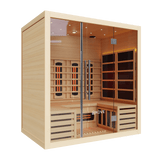 Kove 4 Person Infrared Sauna Cabin – Hemlock Wood, Glass Front, Bluetooth & Full Spectrum Heating | KOVE-INF4 Indoor Infrared Saunas Kove Designs