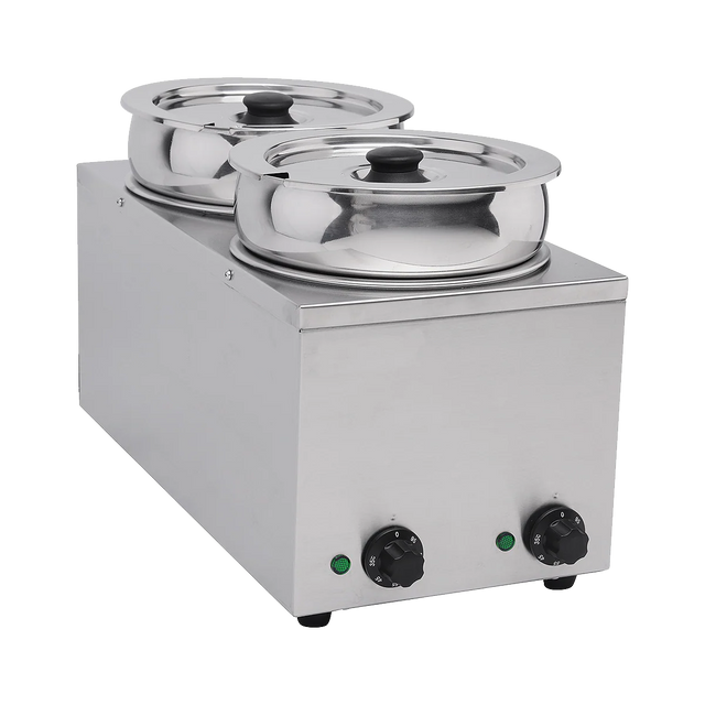 Hamoki Bain Marie With 2 Round Pots 2 x 6.5 Litre | 101051 Bain Maries Hamoki
