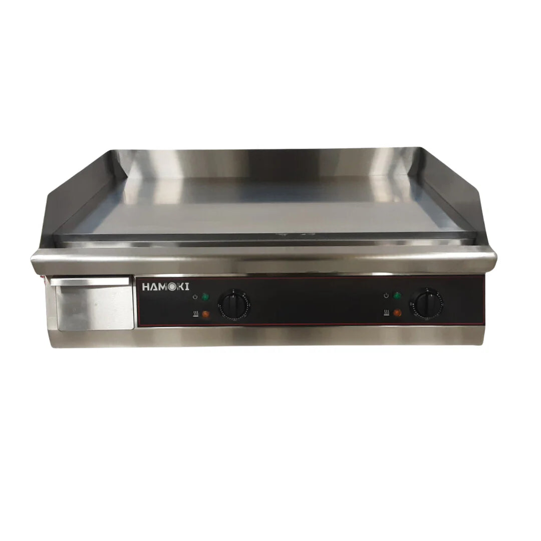 Hamoki 2 Burner Electric Flat Countertop Chrome Plated Griddle 760mm Wide | 101100 Electric Griddles Hamoki