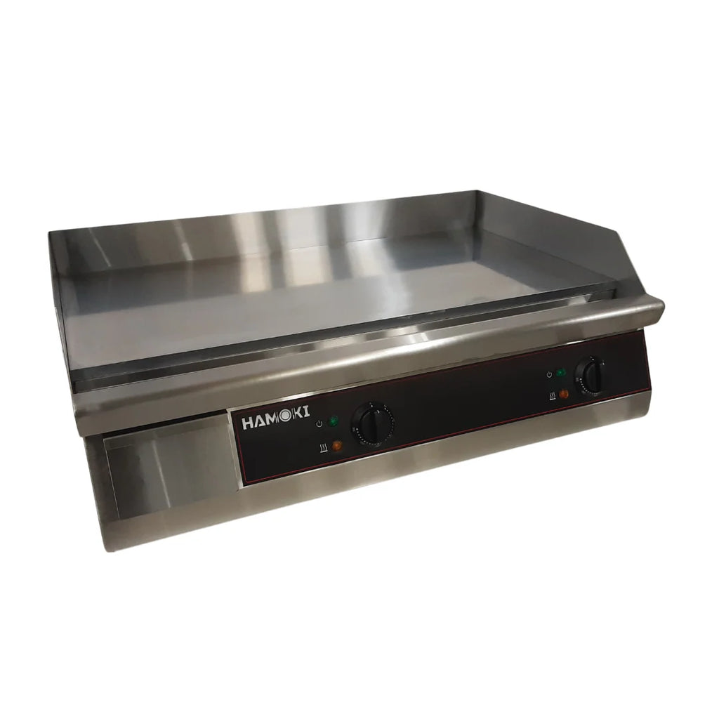 Hamoki 2 Burner Electric Flat Countertop Chrome Plated Griddle 760mm Wide | 101100 Electric Griddles Hamoki