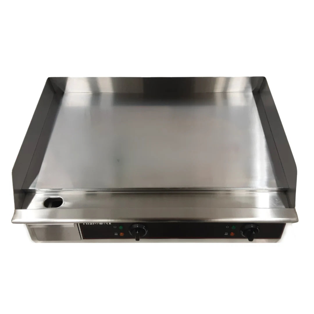 Hamoki 2 Burner Electric Flat Countertop Chrome Plated Griddle 760mm Wide | 101100 Electric Griddles Hamoki