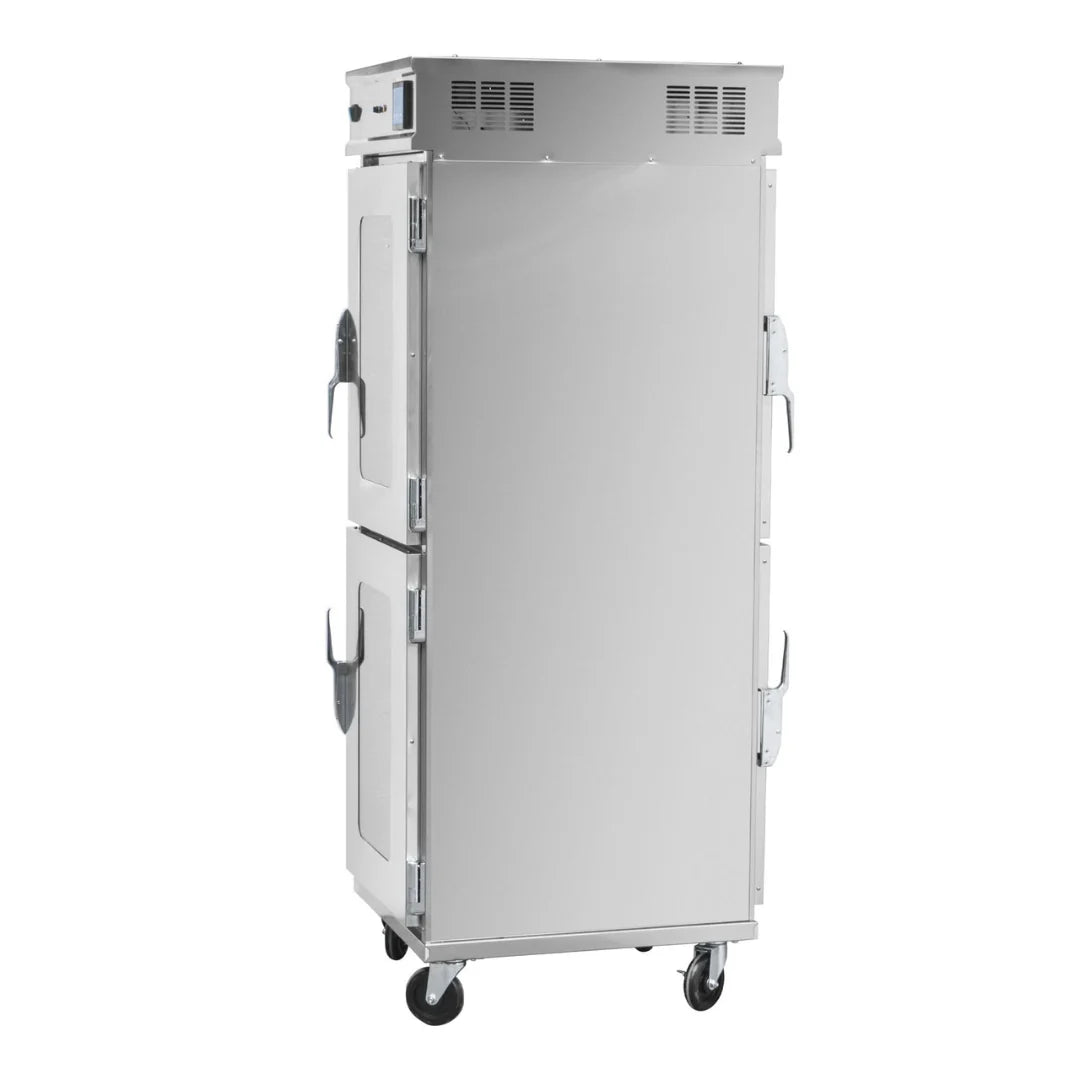 Hamoki Mobile Hot Holding Cabinet 2 Tier Pass Through With Humidity - 14 Shelves | 101108 Food Warming Drawers Hamoki