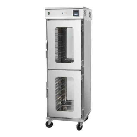 Hamoki Mobile Hot Holding Cabinet 2 Tier Pass Through With Humidity - 14 Shelves | 101108 Food Warming Drawers Hamoki
