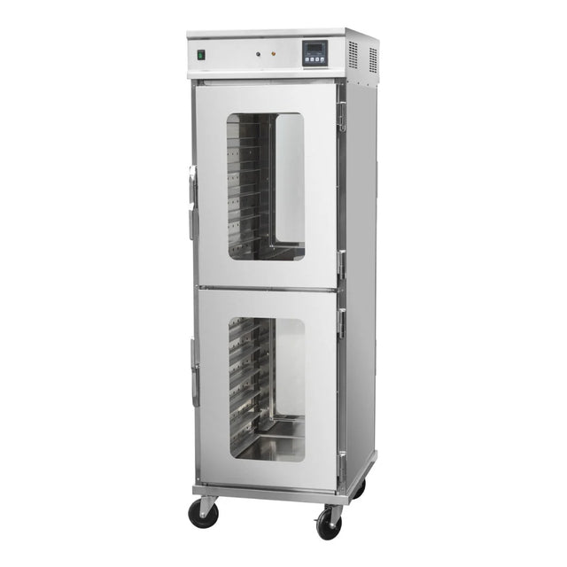 Hamoki Mobile Hot Holding Cabinet 2 Tier Pass Through With Humidity - 14 Shelves | 101108 Food Warming Drawers Hamoki
