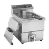Hamoki Commercial Countertop Electric Fryer - 8 Litre Single Tank with Drain Tap | 101109 Countertop Electric Fryers Hamoki