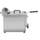 Hamoki Commercial Countertop Electric Fryer - 8 Litre Single Tank with Drain Tap | 101109 Countertop Electric Fryers Hamoki