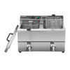Hamoki Commercial Countertop Electric Fryer Twin Tank - 8+8 Litre with Drain Taps | 101110 Countertop Electric Fryers Hamoki