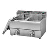 Hamoki Commercial Countertop Electric Fryer Twin Tank - 8+8 Litre with Drain Taps | 101110 Countertop Electric Fryers Hamoki