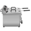 Hamoki Commercial Countertop Electric Fryer Twin Tank - 8+8 Litre with Drain Taps | 101110 Countertop Electric Fryers Hamoki