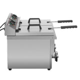 Hamoki Commercial Countertop Electric Fryer Twin Tank - 8+8 Litre with Drain Taps | 101110 Countertop Electric Fryers Hamoki