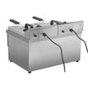 Hamoki Commercial Countertop Electric Fryer Twin Tank - 8+8 Litre with Drain Taps | 101110 Countertop Electric Fryers Hamoki