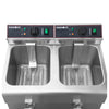 Hamoki Commercial Countertop Electric Fryer Twin Tank - 8+8 Litre with Drain Taps | 101110 Countertop Electric Fryers Hamoki