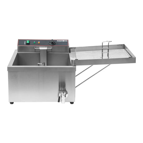 Hamoki Commercial Electric Doughnut Fryer - 12 Litre Countertop Single Tank with Drain Tap | 101111 Countertop Electric Fryers Hamoki