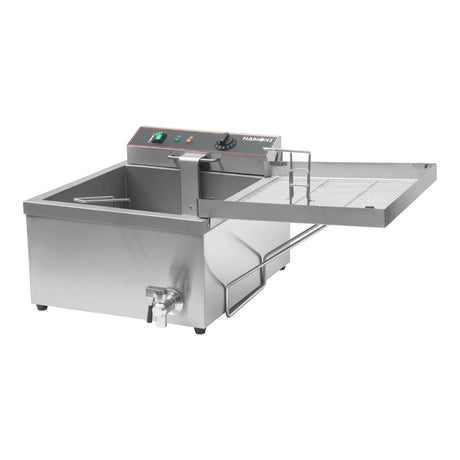 Hamoki Commercial Electric Doughnut Fryer - 12 Litre Countertop Single Tank with Drain Tap | 101111 Countertop Electric Fryers Hamoki