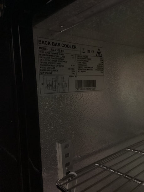 Empire Double Door 208L Bottle Cooler – Sliding Door Commercial Back Bar Fridge | CL-210S - Graded Item