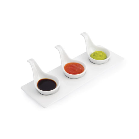 Olympia Whiteware Miniature Spoon Shape Dipping Bowls 57x 57mm (Pack of 12) - DK801 Bowls Olympia
