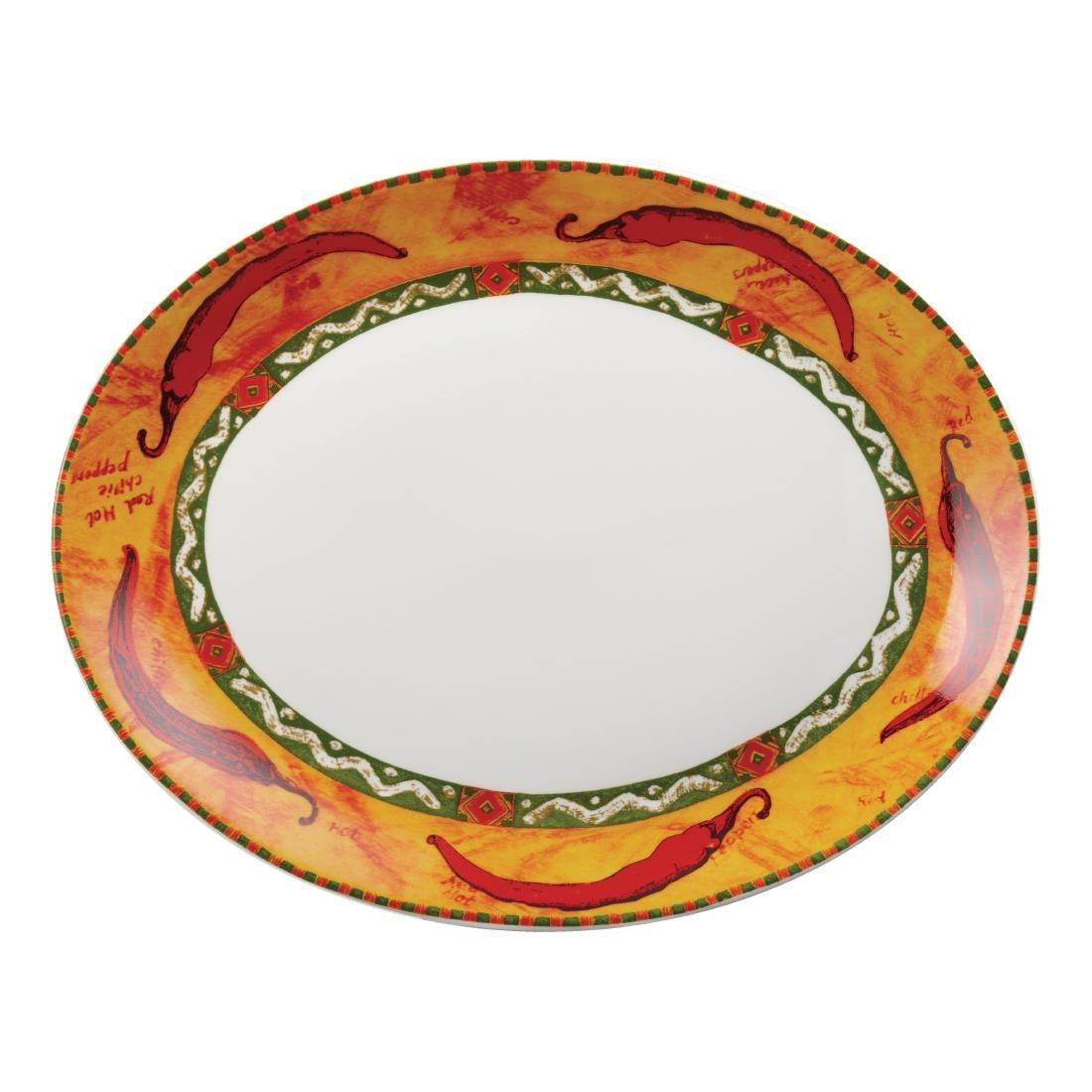Churchill Salsa Oval Dishes 355mm (Pack of 12) - CA621 Churchill Super Vitrified Churchill   
