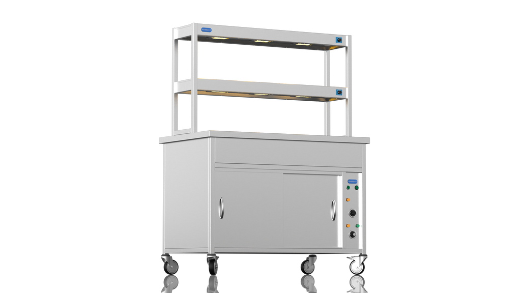 Nordstar NordStar Hot Cupboard Bain Marie 3 x 1/1GN With 2 Tier Heated Gantry | DTCBM1200 Hot Cupboards Nordstar