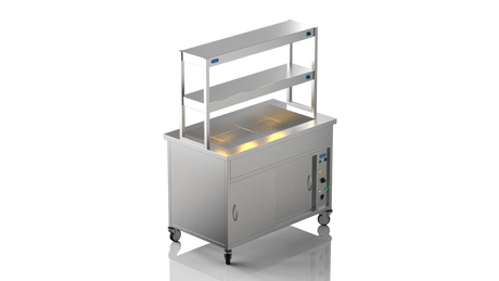 Nordstar NordStar Hot Cupboard Bain Marie 3 x 1/1GN With 2 Tier Heated Gantry | DTCBM1200 Hot Cupboards Nordstar