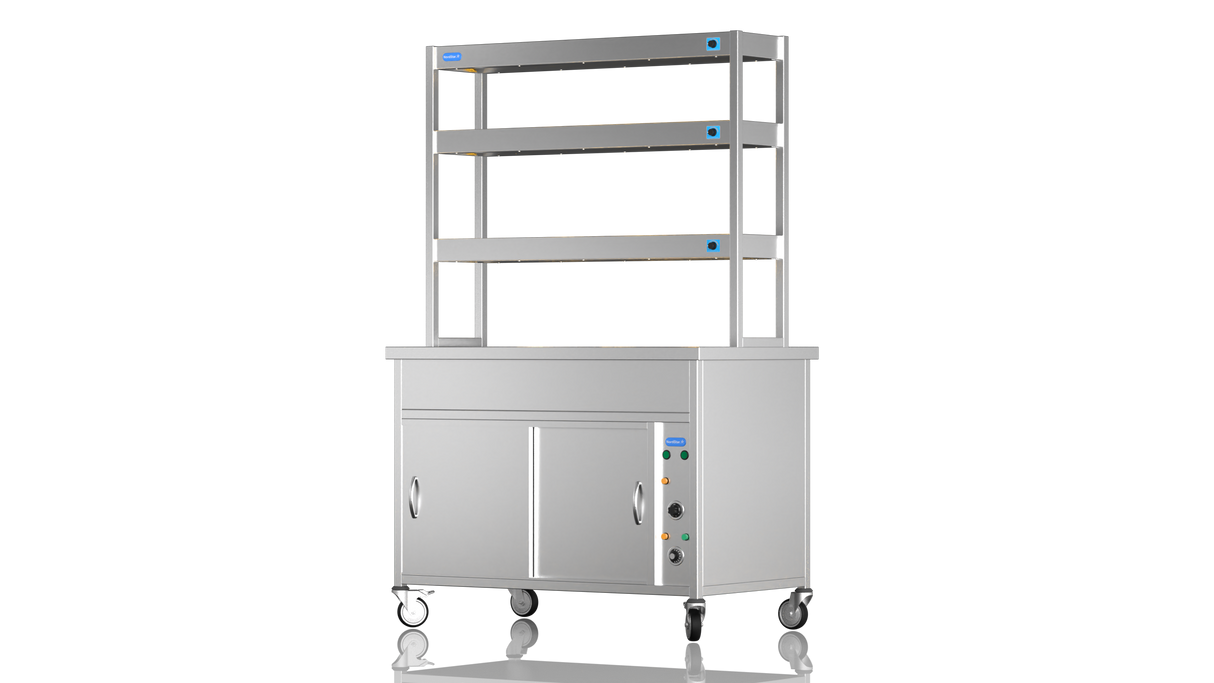 Nordstar NordStar Hot Cupboard Bain Marie 3 x 1/1GN With 3 Tier Heated Gantry | TTCBM1200 Hot Cupboards Nordstar