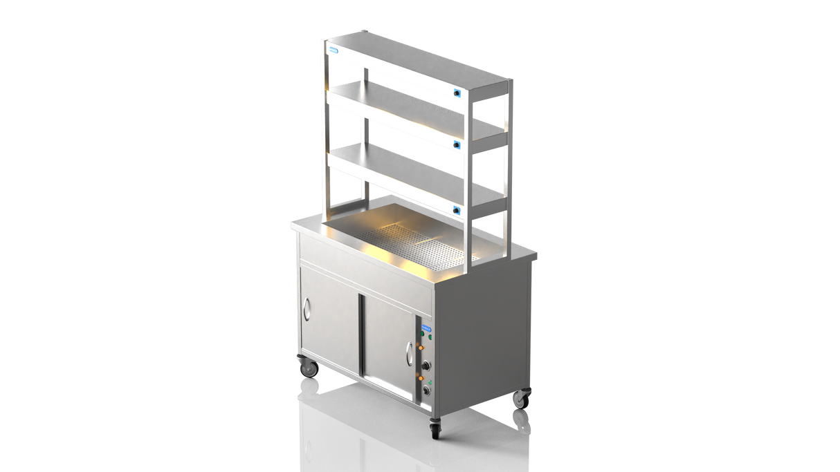Nordstar NordStar Hot Cupboard Bain Marie 3 x 1/1GN With 3 Tier Heated Gantry | TTCBM1200 Hot Cupboards Nordstar