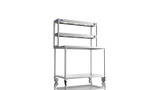 Nordstar Mobile Centre Table Bench With 2 Tier Heated Gantry Chefs Pass 1200mm | DTCMCB1200 Stainless Steel Tables with Overshelf Nordstar