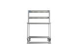 Nordstar Mobile Centre Table Bench With 2 Tier Heated Gantry Chefs Pass 1200mm | DTCMCB1200 Stainless Steel Tables with Overshelf Nordstar