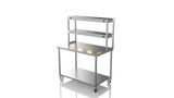 Nordstar Mobile Centre Table Bench With 2 Tier Heated Gantry Chefs Pass 1200mm | DTCMCB1200 Stainless Steel Tables with Overshelf Nordstar