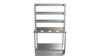 Nordstar Mobile Centre Table Bench With 3 Tier Heated Gantry Chefs Pass 1200mm | TTCMCB1200 Stainless Steel Tables with Overshelf Nordstar