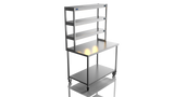 Nordstar Mobile Centre Table Bench With 3 Tier Heated Gantry Chefs Pass 1200mm | TTCMCB1200 Stainless Steel Tables with Overshelf Nordstar