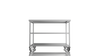 Nordstar Mobile Centre Table Bench with 2 Undershelves 1200mm Wide | NSMCB1200MS Stainless Steel Tables with Castors Nordstar