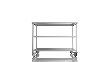 Nordstar Mobile Centre Table Bench with 2 Undershelves 1200mm Wide | NSMCB1200MS Stainless Steel Tables with Castors Nordstar