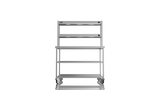 Nordstar Mobile Centre Table Bench With 2 Tier Heated Gantry Chefs Pass 1200mm | DTCMCB1200MS Stainless Steel Tables with Overshelf Nordstar