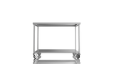 Nordstar Mobile Centre Table Bench With Undershelf 1200mm Wide | NSMCB1200 Stainless Steel Tables with Castors Nordstar