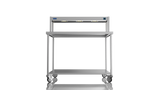 Nordstar Mobile Centre Table Bench With Heated Gantry Chefs Pass 1200mm | STCMCB1200 Stainless Steel Tables with Overshelf Nordstar