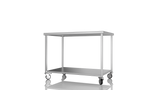 Nordstar Mobile Centre Table Bench With Undershelf 1200mm Wide | NSMCB1200 Stainless Steel Tables with Castors Nordstar
