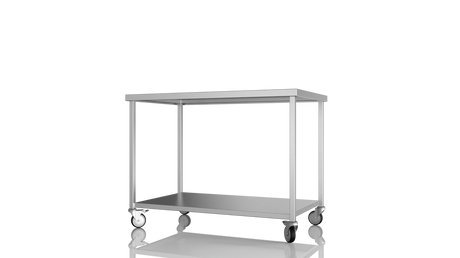 Nordstar Mobile Centre Table Bench With Undershelf 1200mm Wide | NSMCB1200 Stainless Steel Tables with Castors Nordstar