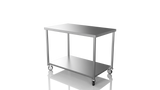 Nordstar Mobile Centre Table Bench With Undershelf 1200mm Wide | NSMCB1200 Stainless Steel Tables with Castors Nordstar