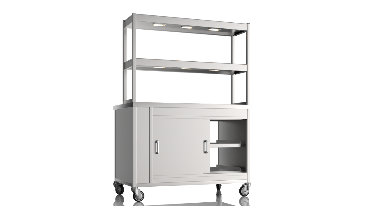 Nordstar Pass Through Hot Cupboard With Double Tier Gantry Chef Pass 1200mm | DTC1200P Hot Cupboards Nordstar