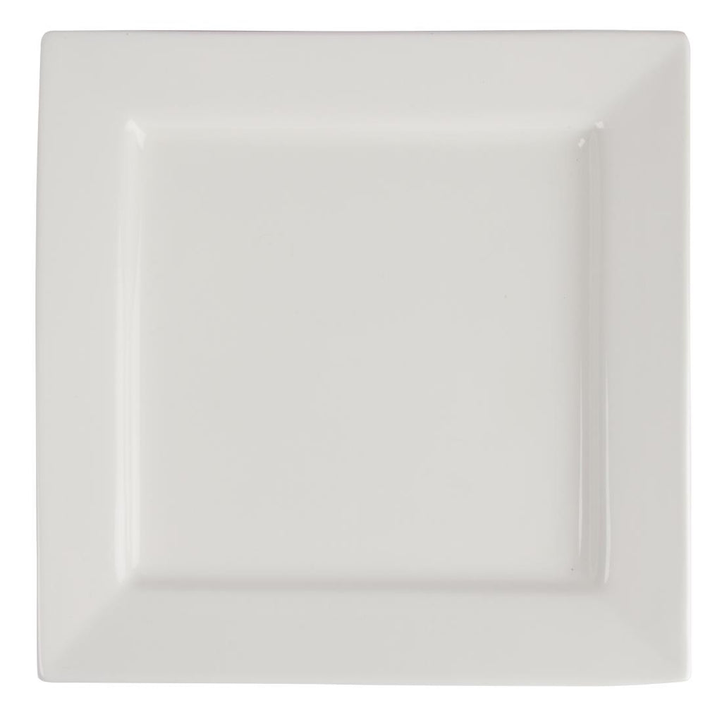 Olympia Lumina Square Plates White 233mm (Pack of 4) - CD633 Plates Olympia
