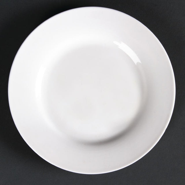 Olympia Lumina Wide Rim Round Plates White 150mm (Pack of 6) - CD621 Plates Olympia