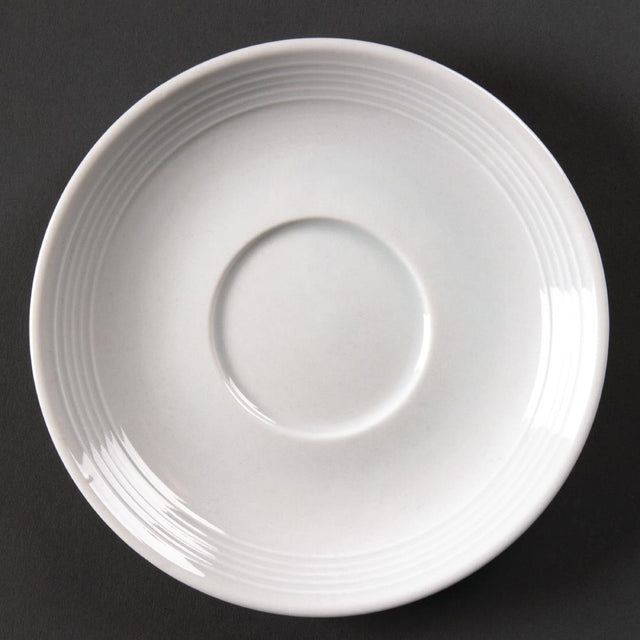 Olympia Linear Stacking Saucers White 60mm (Pack of 12) - U085 Olympia Crockery Olympia   